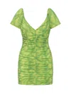 Rotate Birger Christensen Mesh Mini Ruffled Dress In Black