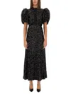 Rotate Birger Christensen Patterned Maxi Dress In Black