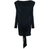 Rotate Birger Christensen Draped-detail Mini Dress In Blue