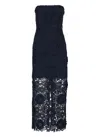 Rotate Birger Christensen Floral-lace Midi Dress In Blue
