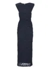 Rotate Birger Christensen Rotate Micro Lace Evening Dress With Cut-out Detail In Blue