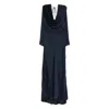 Rotate Birger Christensen Satin Cowl-neck Maxi Dress In Blue