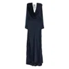 Rotate Birger Christensen Satin Cowl-neck Maxi Dress In Blue