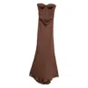 Rotate Birger Christensen Strapless Satin Corset Maxi Dress In Brown