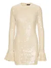 Rotate Birger Christensen Rotate Birgerchristensen Sequins Mini Dress In Nude