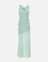 Rotate Birger Christensen Darly Embellished Flower Long Dress In Green