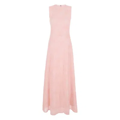 Rotate Birger Christensen Textured Effect Maxi Dress In Pink