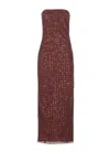Rotate Birger Christensen Rotate Bordeaux Evening Dress With All-over Paillettes In Red