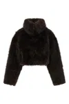 Rotate Birger Christensen Eco-fur Short Jacket In Brown