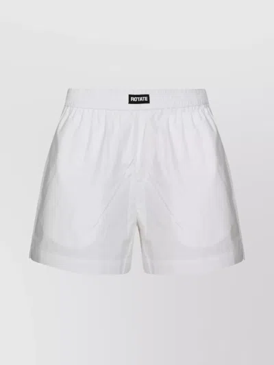 Rotate Birger Christensen Elastic Waistband Comfort Shorts In White