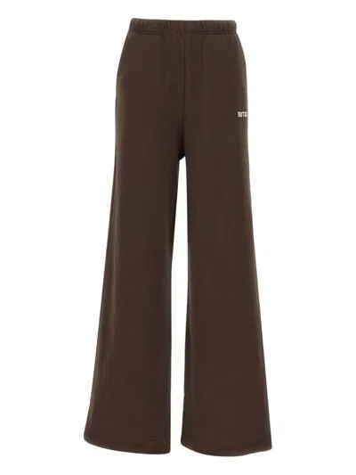 Rotate Birger Christensen Elasticated Logo Trousers In Brown
