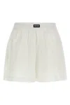 Rotate Birger Christensen Waistband Elastic Hem Turn-up Shorts In White