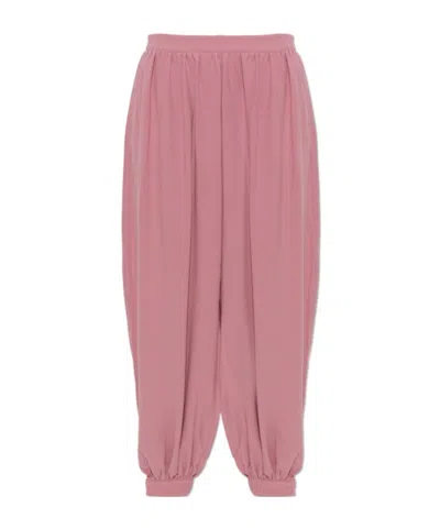 Rotate Birger Christensen Elastic-waist Casual Trousers In Pink