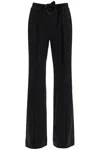 Rotate Birger Christensen Elegant Pink Recycled Polyester Women's Trousers In Black