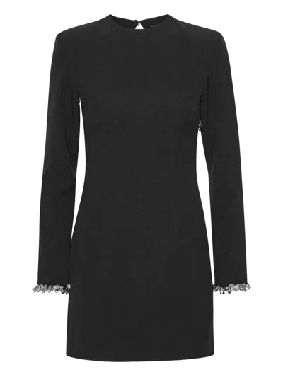 Rotate Birger Christensen Embellished Crepe Mini Dress In Black