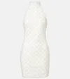 Rotate Birger Christensen Cream Mini Dress With All-over Sequins And Halter Neck In White