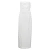 Rotate Birger Christensen Embellished Maxi Strapless Dress In White Polyurethane In White