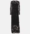 Rotate Birger Christensen Embellished Mesh Maxi Dress In Black