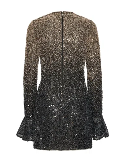 Rotate Birger Christensen Embellished Recycled-satin Halterneck Mini Dress In Gray
