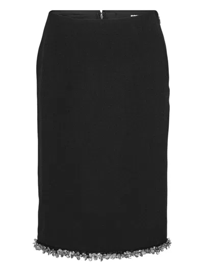 Rotate Birger Christensen Embellished-detail Midi Skirt In Black