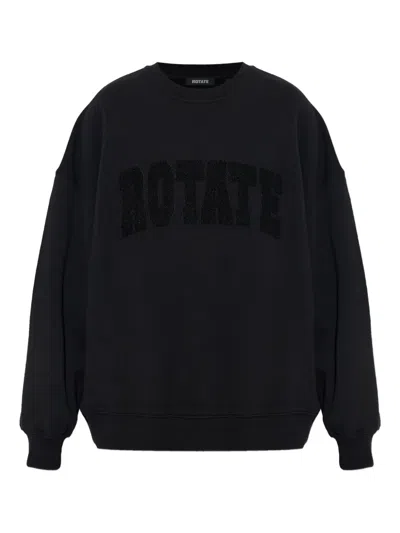 Rotate Birger Christensen Embossed-logo Sweater In Black