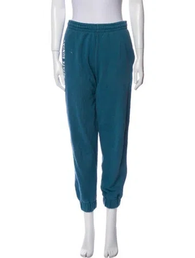 Pre-owned Rotate Birger Christensen Embroidered Accent Sweatpants In Blue
