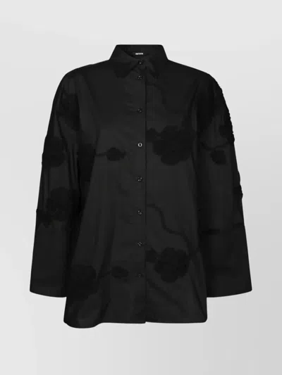 Rotate Birger Christensen Embroidered Floral Collared Oversized Shirt