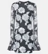 Rotate Birger Christensen Embroidered Mesh Minidress In Grey