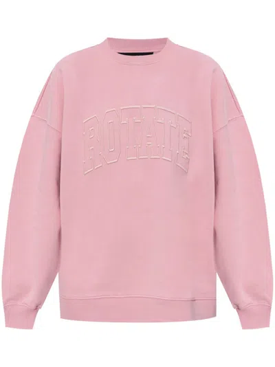 Rotate Birger Christensen Embroidered Sweatshirt In Pink