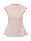 Rotate Birger Christensen Embroidered Tulle Sleeveless Top In Pink