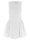 Rotate Birger Christensen Flared Cotton Poplin Dress In White
