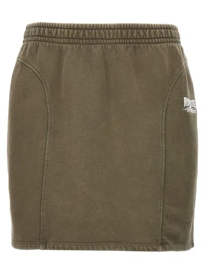 Rotate Birger Christensen Ladies Green Enzyme Sweat Mini Skirt In Brown