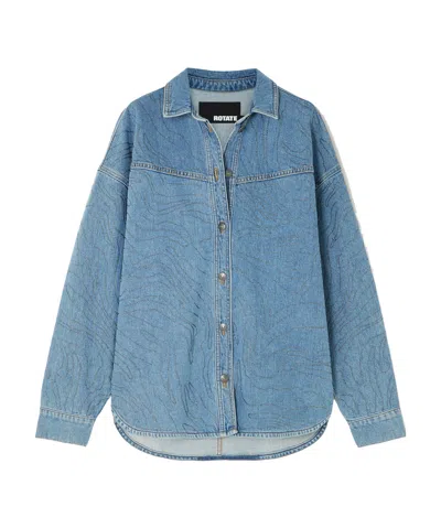 Rotate Birger Christensen Extra-large Style Denim Shirt In Blue