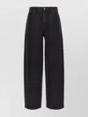 Rotate Birger Christensen Eyelet Pattern Studded Denim Trousers
