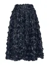 Rotate Birger Christensen Blue Skirt With All-over Floral Decorations In Fabric Woman In Blue