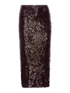 Rotate Birger Christensen Skirt With Sequins In Brown