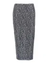 Rotate Birger Christensen Ladies Vibrant Floral Outline Midi Pencil Skirt In Silver