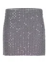 Rotate Birger Christensen Beaded Mini Skirt With Strass And Side Zip Closure In Multi