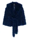 Rotate Birger Christensen Faux-fur Belted Jacket In Blue
