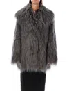 Rotate Birger Christensen Faux Fur Coat High Collar