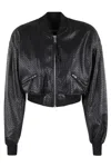 Rotate Birger Christensen Blue Cropped Jacket In Black
