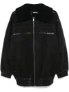 Rotate Birger Christensen Faux-leather Bomber Jacket In Schwarz