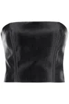 ROTATE BIRGER CHRISTENSEN FAUX-LEATHER CROPPED TOP