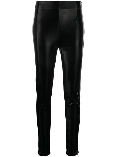Rotate Birger Christensen Faux Leather Leggings In Schwarz
