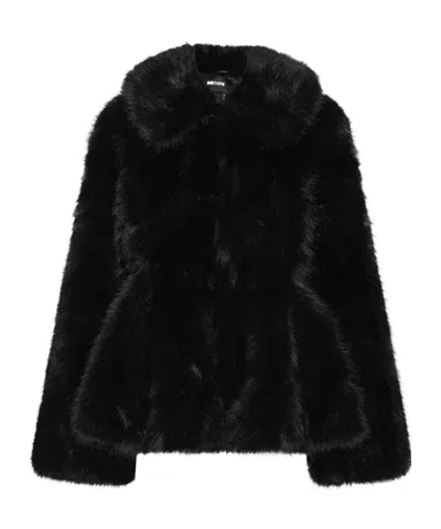 Rotate Birger Christensen Faux-fur Flared Jacket Black