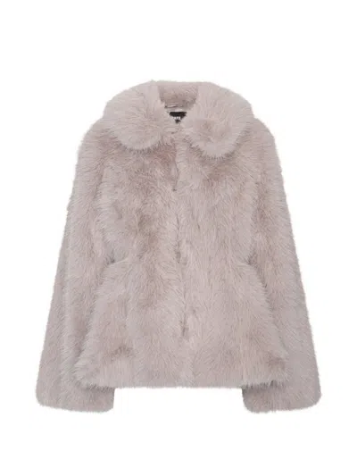 Rotate Birger Christensen Faux-fur Flared Jacket In Multi