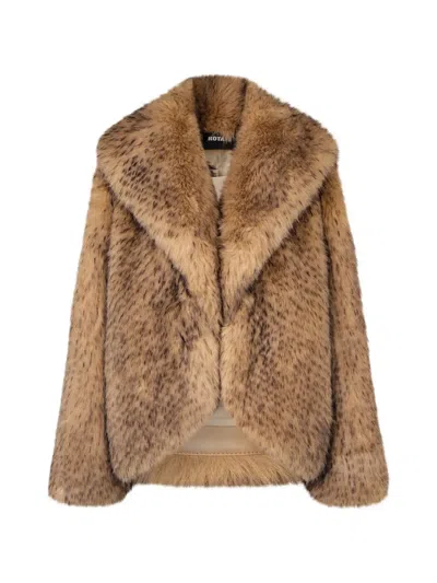 Rotate Birger Christensen Faux-fur Jacket In Brown