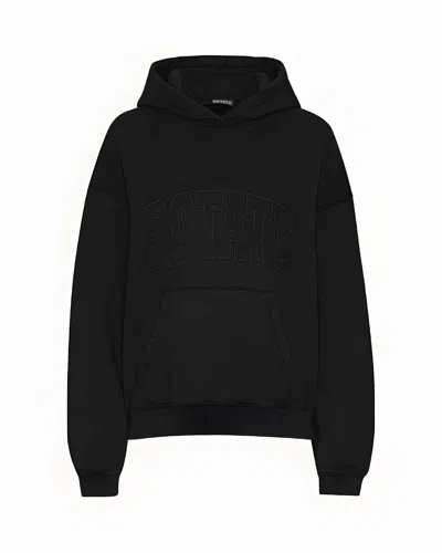 Rotate Birger Christensen Felpa Nera Oversize Con Logo In 100