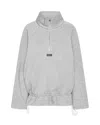 Rotate Birger Christensen Half Zip Light Grey Melange Scuba Jacket In Gray