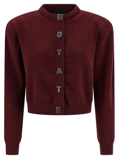 Rotate Birger Christensen 'firm Knit' Cardigan In Burgundy